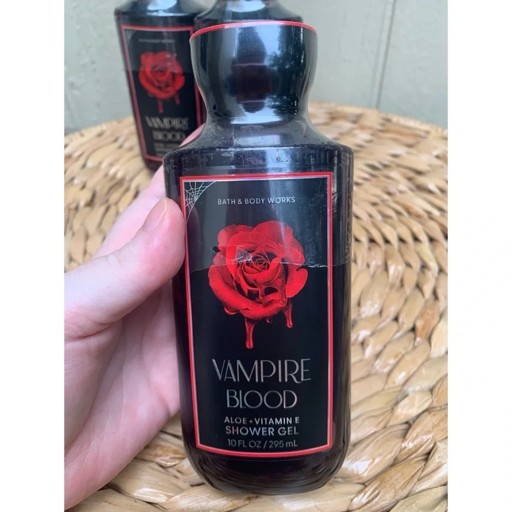 Bath & Body Works 3 Vampire Blood Shower Gels and 1 Glazed Pumpkin Hand Cream